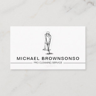 Male Cleaner Pro Cleaning Service Business Card