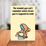 Male competitive swimmer for him funny birthday card<br><div class="desc">👉 Put a smile on a face with this funny swimming birthday card for him! When you’re up on the blocks, its so easy to forget which stroke you’re supposed to be swimming! - Simply click to personalise this design 🔥 My promises - This design has unique hand drawn elements...</div>