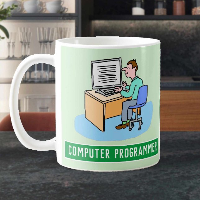 Male Computer Programmer With Name. Funny Coffee Mug (Creator Uploaded)