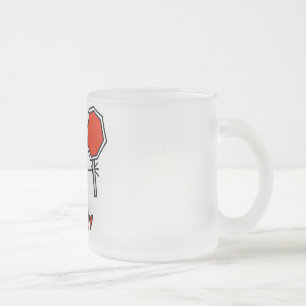 Male Construction Worker Frosted Glass Coffee Mug