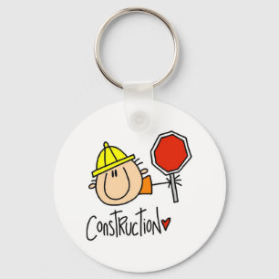 Male Construction Worker Key Ring