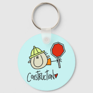 Male Construction Worker Key Ring