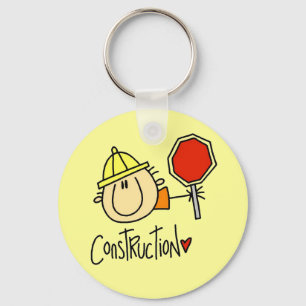 Male Construction Worker Keychain