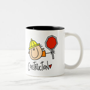 Male Construction Worker Two-Tone Coffee Mug