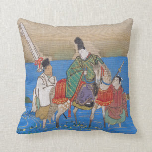 Male Courtier on Horseback Crossing River (1839) Cushion