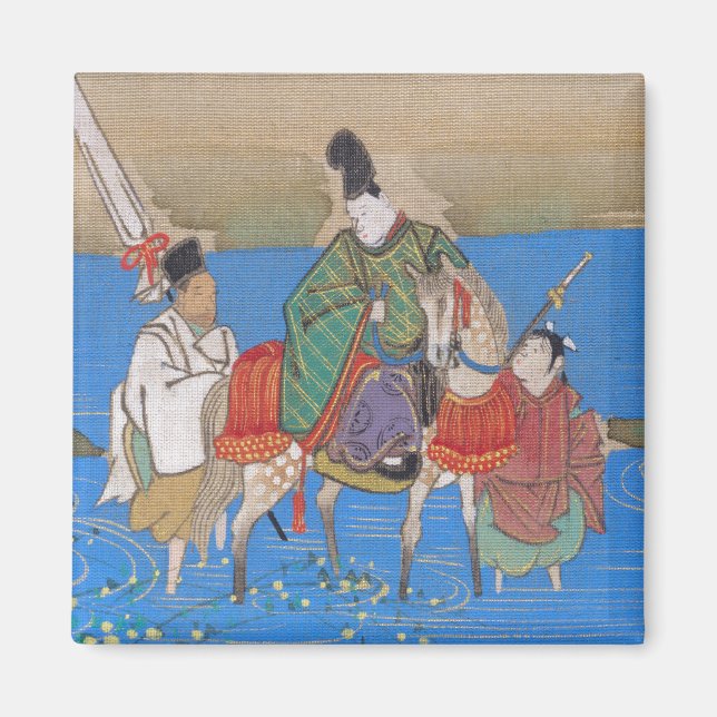 Male Courtier on Horseback Crossing River (1839) Magnet (Front)