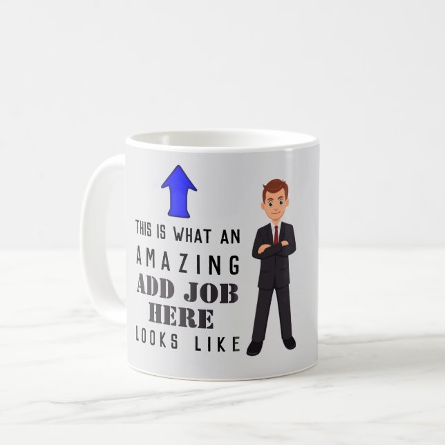MALE Coworker BOSS Cartoon Caricature Gift Idea Coffee Mug (Front Left)