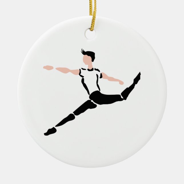 MALE DANCER CERAMIC TREE DECORATION (Front)