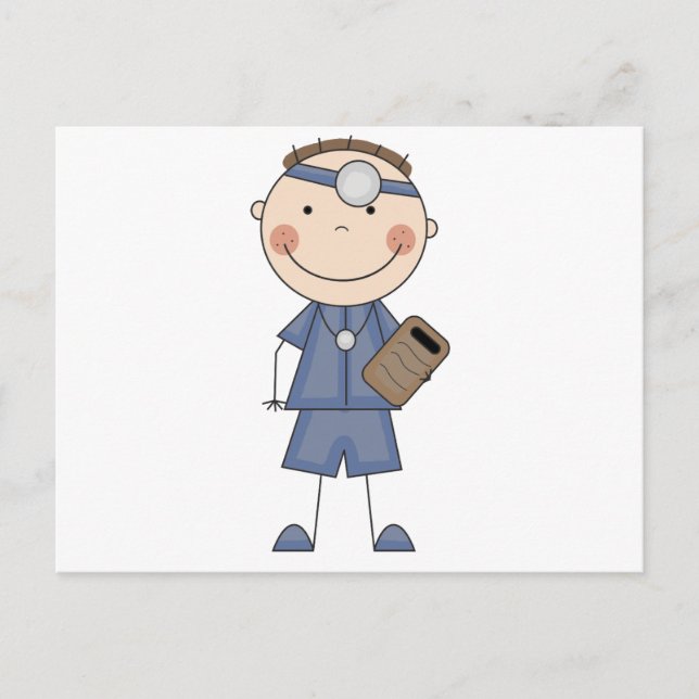 Male Doctor T-shirts and Gifts Postcard (Front)