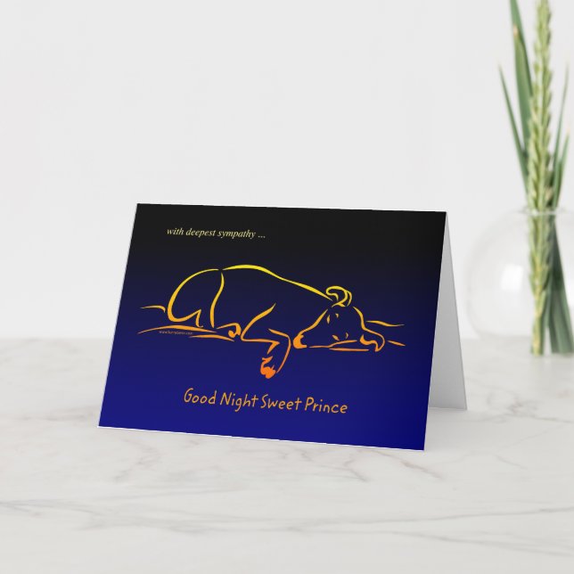 Male Dog Pet (Prince) Sympathy Card (Front)