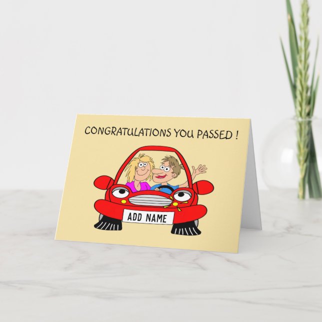 Male driver passed driving test card (Front)