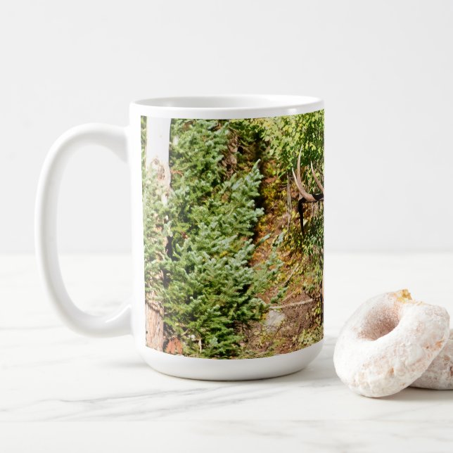 Male Elk in Rocky Mountain National Park Coffee Mug (With Donut)