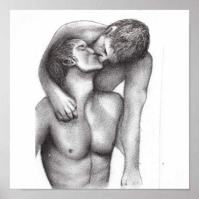 Male embrace canvas print (Front)