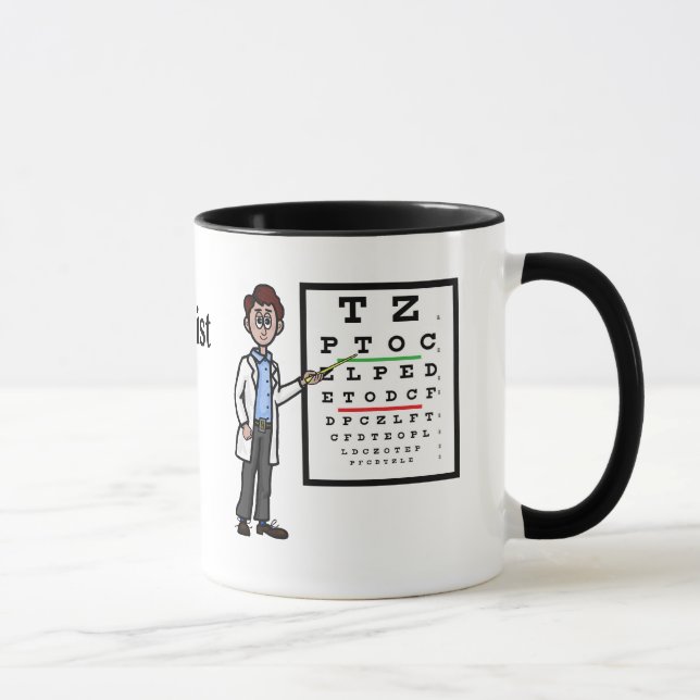 Male Eye Doctor and Eye Chart Name Mug (Right)