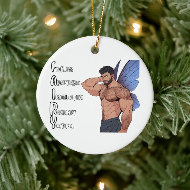 Male Fairy Ornament - FAIRY Acrostic (Tree)