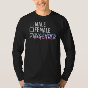 Male Female Bigender Flag Equality Queer Lgbtq Bi  T-Shirt