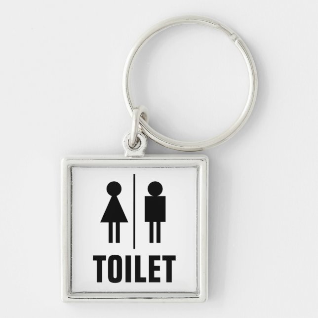 Male female gender WC toilet icon public restroom Key Ring (Front)