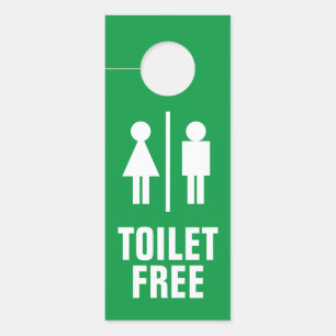 Male female gender WC toilet restroom occupied Door Hanger
