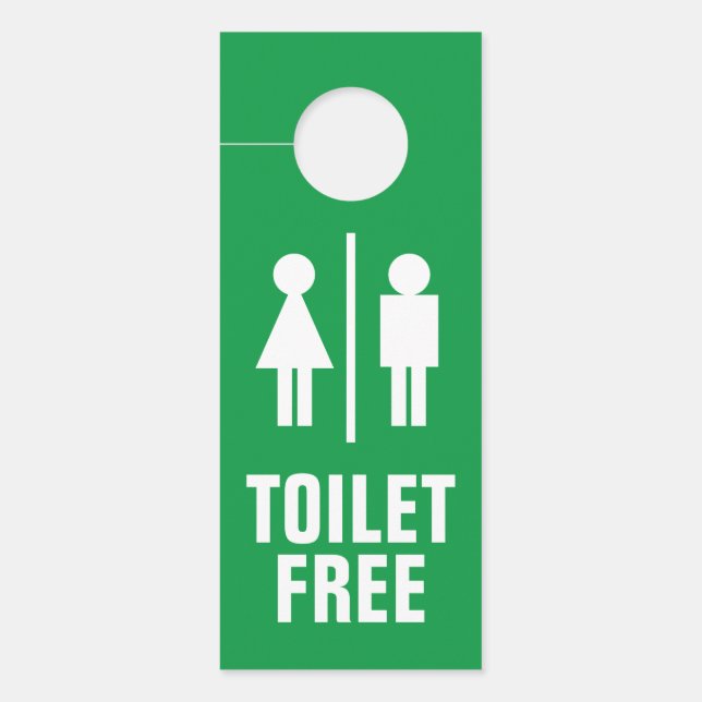 Male female gender WC toilet restroom occupied Door Hanger (Front)