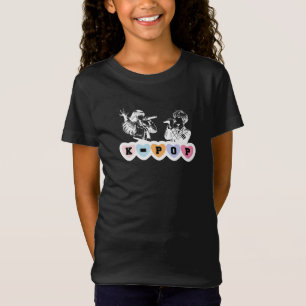 Male Female Idols Singing KPop Hearts Music Design T-Shirt