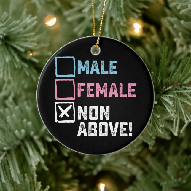 Male Female Non Above! Funny Transgender Gays  Ceramic Tree Decoration (Tree)