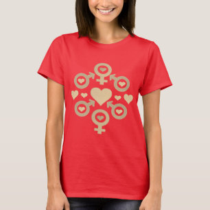 Male & Female, Venus & Mars Symbols T-Shirt