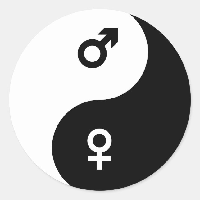 male female yin yang stickers (Front)