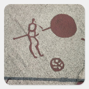 Male figure with the sun square sticker