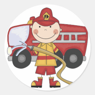 Male Firefighter T-shirts and Gifts Classic Round Sticker