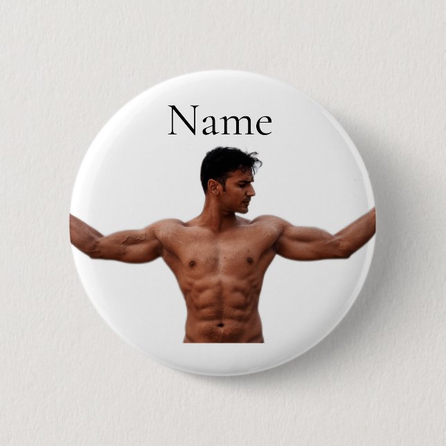 Male Fitness Model Thunder_Cove 6 Cm Round Badge (Front)