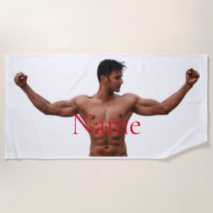 Male Fitness Model Thunder_Cove Beach Towel
