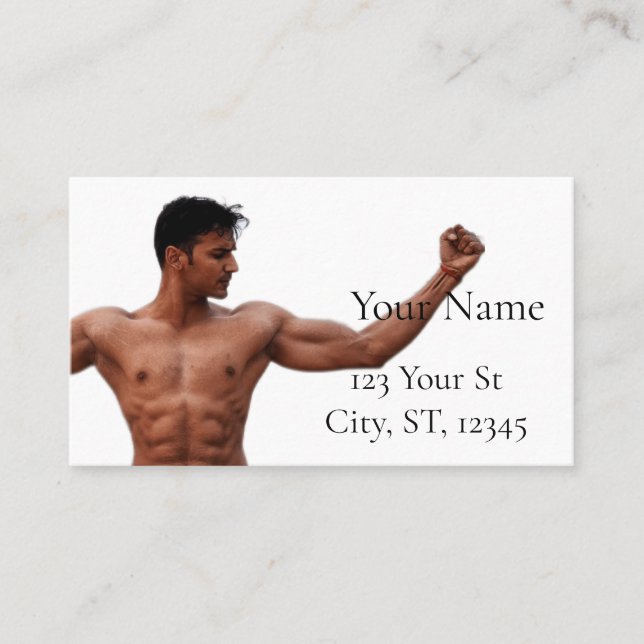 Male Fitness Model Thunder_Cove Business Card (Front)