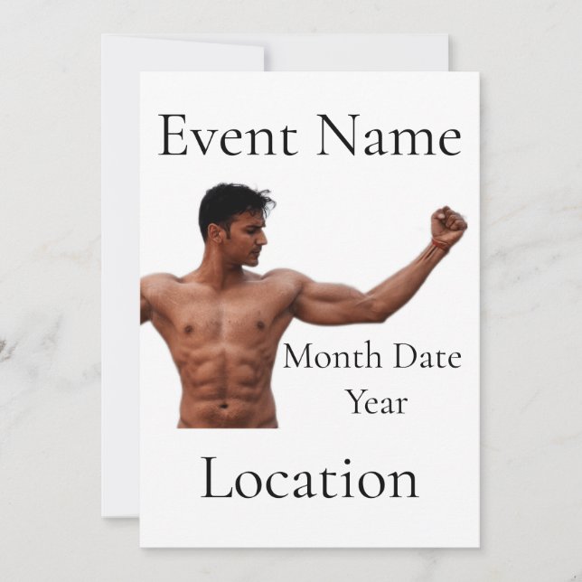 Male Fitness Model Thunder_Cove Invitation (Front)