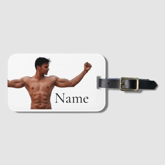 Male Fitness Model Thunder_Cove  Luggage Tag (Front Horizontal)