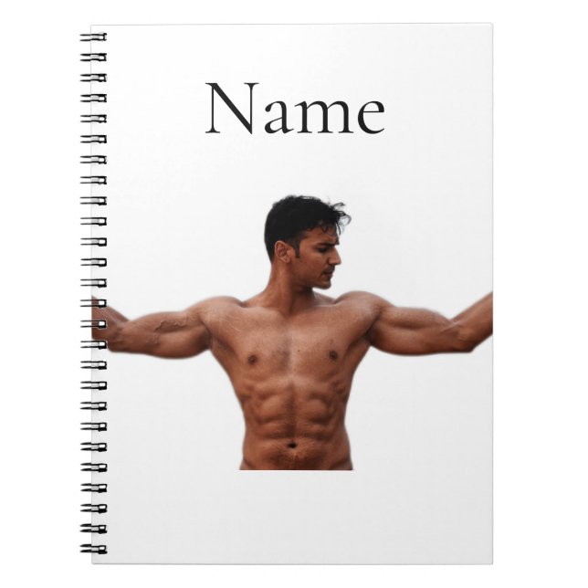 Male Fitness Model Thunder_Cove  Notebook (Front)