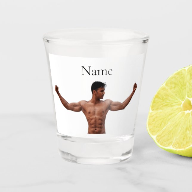 Male Fitness Model Thunder_Cove Shot Glass (Front)