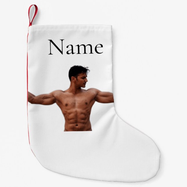 Male Fitness Model Thunder_Cove Small Christmas Stocking (Front)
