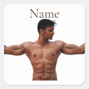 Male Fitness Model Thunder_Cove  Square Sticker