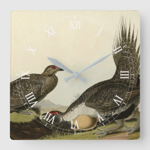 (Male Fowl) of the Plains Audubon Birds of America Square Wall Clock