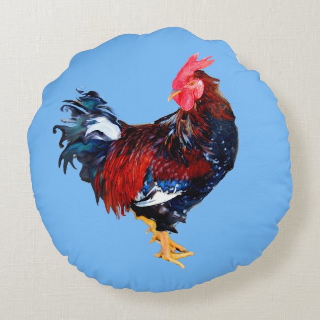 male gallinaceous bird round cushion (Back)