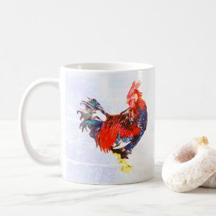 male gallinaceous ,rooster coffee mug