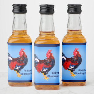 male gallinaceous ,rooster Personalised Liquor Bottle Label