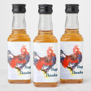 male gallinaceous ,rooster Personalised Liquor Bottle Label