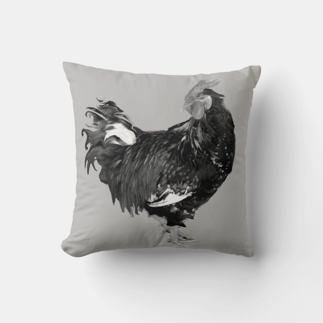 male gallinaceous ,rooster throw pillow (Front)