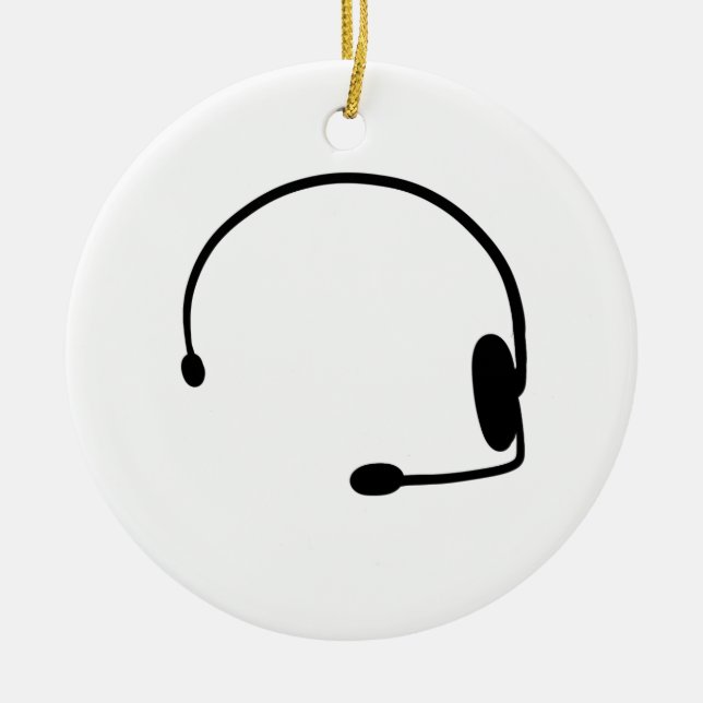 Male Gamer Ceramic Tree Decoration (Front)