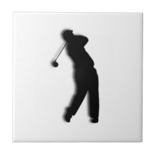 Male Golfer Ceramic Tile