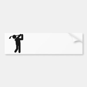 Male Golfer - Golf Symbol Bumper Sticker
