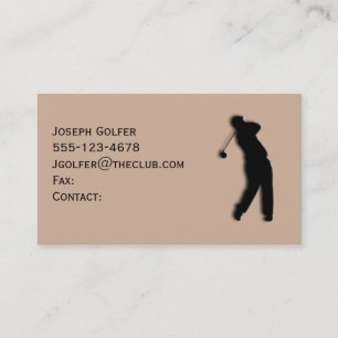 Male Golfer Tan Business Card Template