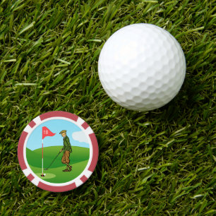 Male Golfers: 1 Tapping In & 1 Pitching Out Poker Chips