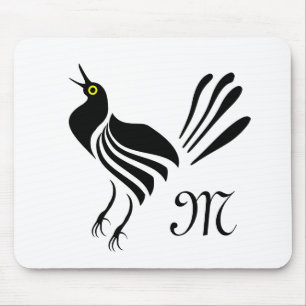 Male Grackle Black Bird Mouse Mat
